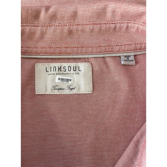 LinkSoul Golf Polo Mens Size XL TEMPUS FUGIT Short Sleeves Collared 100% Cotton - Picture 3 of 7